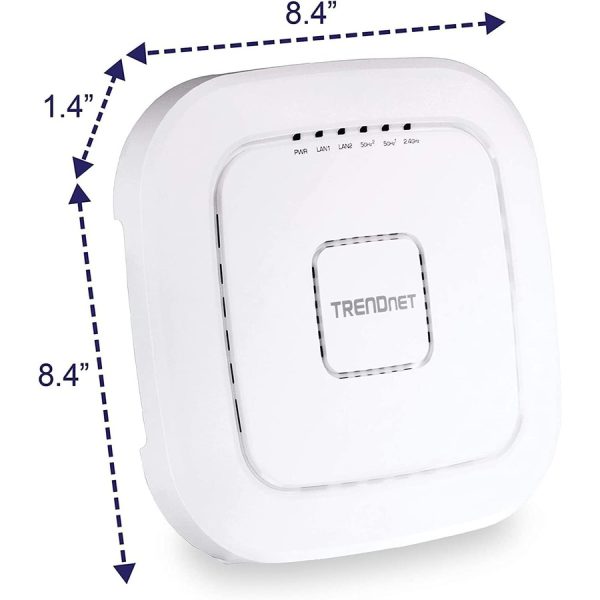 TRENDnet AC2200 Tri-Band PoE+ Indoor Wireless Access Point, 867Mbps WiFi AC + 400Mbps WiFi N Bands, Wave 2 MUMIMO, Client bridge, WDS, AP, WDS Bridge, WDS Station, Repeater Modes, White, TEW-826DAP - Image 8