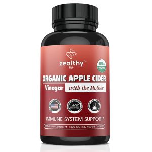 Apple Cider Vinegar with The Mother Supplement 1200mg Apple Cider Capsules for Optimum Wellness Gluten Free Non GMO 120 Veggie Capsules   Zealthy Life