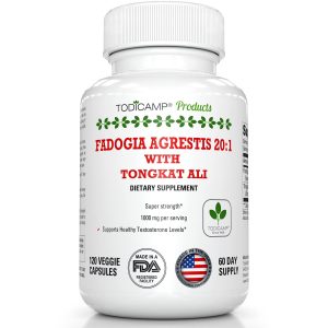 Fadogia Agrestis 20:1 with Tongkat Ali 1000mg Complex Longjack Tongkat Ali Extract with Fadogia Agrestis 600mg Supplement   60 Days Supply