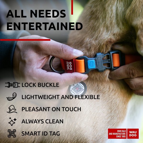 Waterproof Dog Collar   Adjustable Dog Collar for Large Dogs Small and Medium Dogs   Breakaway Dog Collar Waterproof with Plastic Buckle and QR Dog Tag   Boy & Girl Dog Collars (Orange) - Image 4