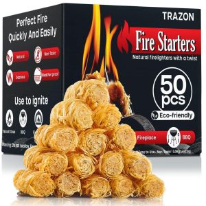 Fire Starters for Indoor Fireplace Campfires Wood Stove Grill Charcoal Chimney Fire Pit BBQ Accessories Charcoal Starter Fatwood Fire Starter Sticks Tumbleweeds Fire Starter Firestarter