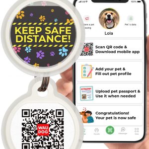 Dog Tags for Pets   Silicone QR Code Pet ID Tags for Dogs & Cats   Silent Dog Name Tag and Cat Name Tag for Your Pet   Puppy Name Tag for Dog Collar   Dog Identification Tags (Distance L)