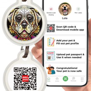 Dog Tags for Pets   Silicone QR Code Pet ID Tags for Dogs & Cats   Silent Dog Name Tag and Cat Name Tag for Your Pet   Puppy Name Tag for Dog Collar   Dog Identification Tags (Dog Skull)