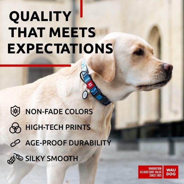 WAUDOG Nylon Dog Collar   Adjustable Dog Collar for Large Dogs Small & Medium Dogs   Breakaway Puppy Collars for Large Breed Dogs   Boy & Girl Dog Collars with Durable Plastic Buckle and QR Dog Tag - Image 4