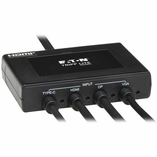Eaton Tripp Lite Series 4-Port Presentation Adapter, 4K 60 Hz (4:4:4) HDMI, DP, USB-C and 1080p VGA to HDMI, Built-In Cables, TAA - Image 3