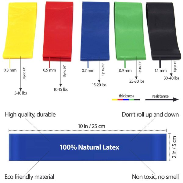 Resistance Loop Bands Exercise Set Fitness Workout Stretch Elastic Legs Therapy Exercise - Image 2