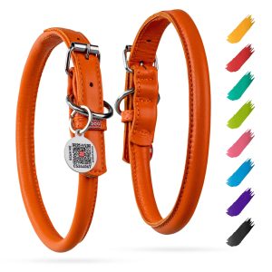 Ultra Soft Rolled Leather Dog Collar for Small Dogs   Soft Padded Dog Collars for Medium Dogs   Puppy Collars for Large Breed Dogs   Male and Female Dog Collar