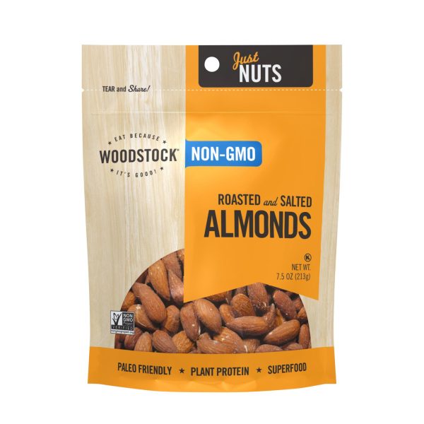 Woodstock Non-GMO Almonds, Roasted and Salted - Case of 8 - 7.5 OZ - Image 2