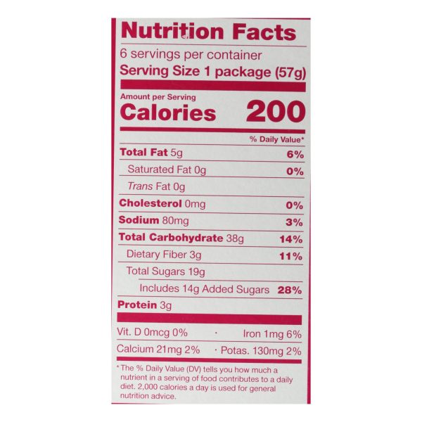Nature's Bakery Stone Ground Whole Wheat Fig Bar - Raspberry - 2 oz - Case of 6 - Image 3