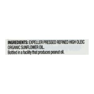 Spectrum Naturals High Heat Refined Organic Sunflower Oil - Case of 12 - 32 Fl oz.