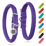 WAUDOG Ultra Soft Rolled Leather Dog Collar for Small Dogs   Soft Padded Dog Collars for Medium Dogs   Puppy Collars for Large Breed Dogs   Male and Female Dog Collar