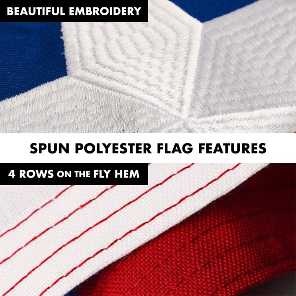 G128 Combo Pack: 6 Ft Tangle Free Spinning Flagpole (Black) & Puerto Rico Flag 3x5 Ft Embroidered 220GSM Spun Polyester, Brass Grommets (Flag Included) Aluminum Flag Pole - Image 4