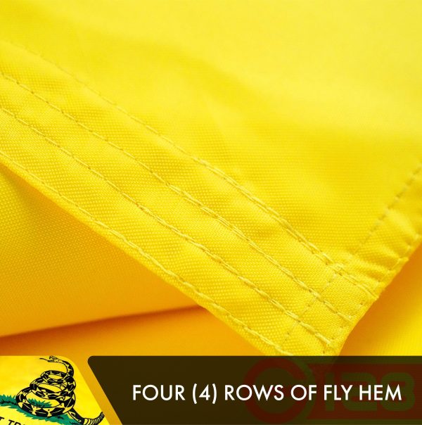 G128 10 Pack: Gadsden Don't Tread On Me Flag | 1x1.5 Ft | Double ToughWeave Series Double Sided Embroidered 210D Polyester | Historical Flag, Embroidered Design, Brass Grommets, Heavy Duty, 3-ply - Image 5