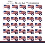 MULTI PACK: American Flag 210D Embroidered Polyester 3x5 Ft  - 30 PACK