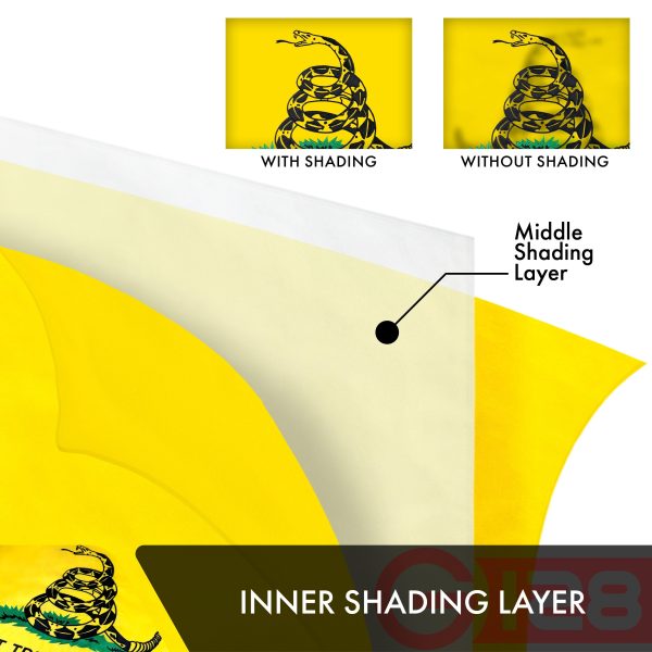 Gadsden Don't Tread on Me Flag 3x5 Ft 5-Pack Double-sided Embroidered Polyester By G128 - Image 6