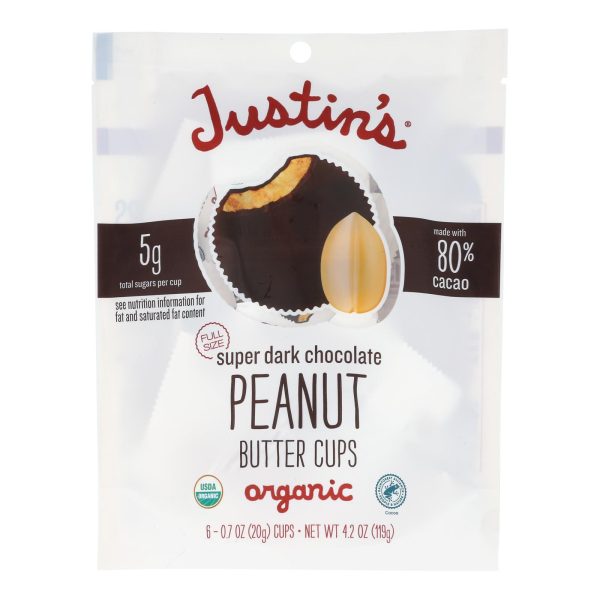 Justin's - Peanut Butter Cup Spr Dark Chocolate - Case of 6-4.2 OZ - Image 2