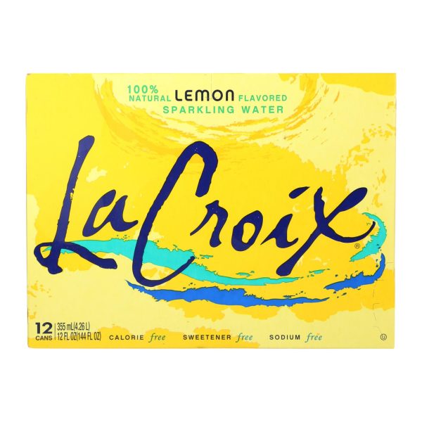 Lacroix Sparkling Water - Lemon - Case of 2 - 12 Fl oz. - Image 2