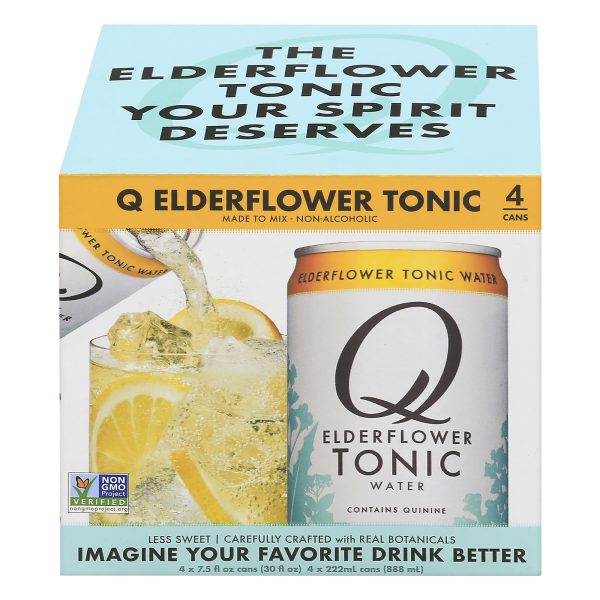 Q Drinks - Tonic Water Can 4pk Eldrflw - Case of 6-4/7.5 OZ - Image 2