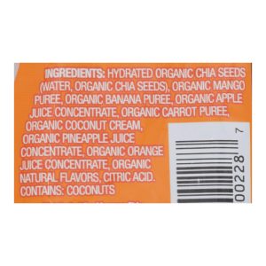 Mamma Chia Squeeze Vitality Snack - Mango Coconut - Case of 16 - 3.5 oz.