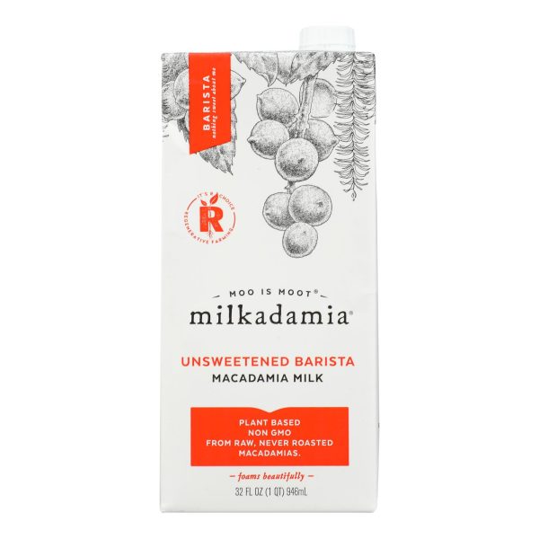 Milkadamia - Mcdm Milk Unswt Lte D Brst - Case of 6-32 FZ - Image 2