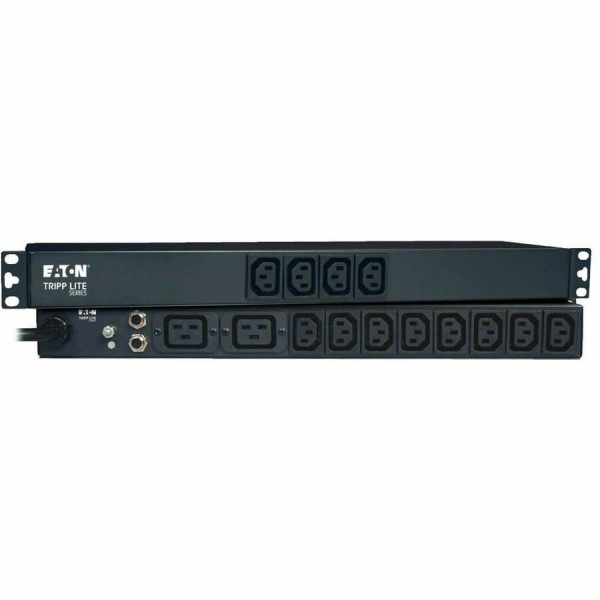 Eaton Tripp Lite Series 1.9-3.8kW Single-Phase 120-240V Basic PDU, 14 Outlets (12 C13 & 2 C19), C20 with 5 Adapters, 10 ft. (3.05 m) Cord, 1U Rack-Mount - Image 4