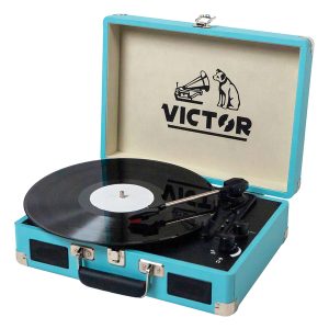 Victor VSRP-800-TQ Metro Dual-Bluetooth Belt-Drive Suitcase Turntable, VSRP-800 (Turquoise)