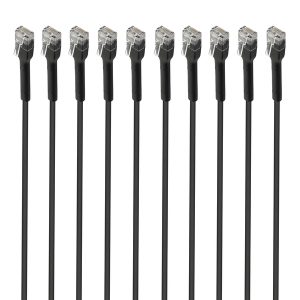 Intellinet Network Solutions 745161 CAT-6 U/UTP FlexiBoot Slim Network Patch Cable, 10 Pack (1 Ft.; Black)