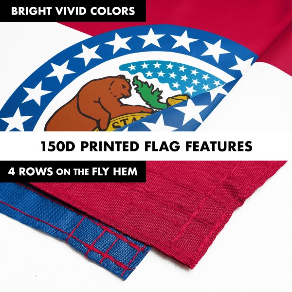 G128 Combo Pack: 6 Ft Tangle Free Spinning Flagpole (Black) & Missouri Flag 3x5 Ft Printed 150D Polyester, Brass Grommets (Flag Included) Aluminum Flag Pole - Image 5