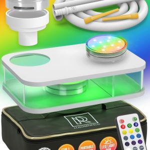 M. ROSENFELD Portable White Hookah Set With Everything And Bag Premium White Small Hookah Set For Travel Flat Hookah Box Hookah Set With Charcoal Holder Travel Hookah Set With Everything