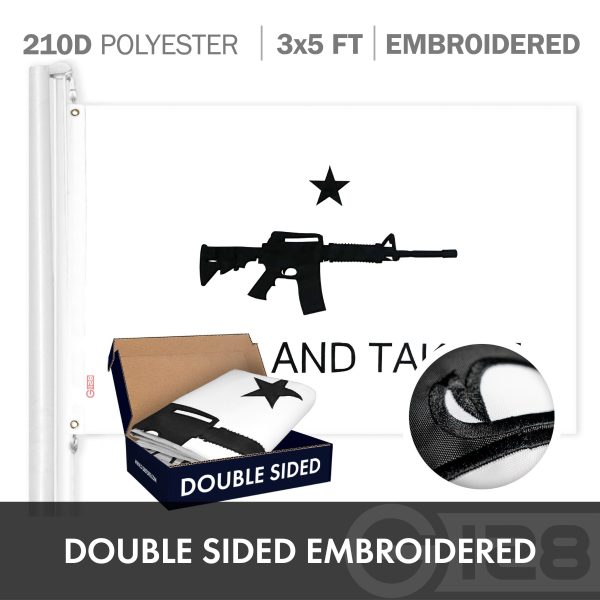 G128 Combo Pack: USA American Flag 3x5 Ft Embroidered Stars & Come and Take It (Rifle Design) Flag 3x5 Ft Embroidered Double Sided 3ply - Image 6