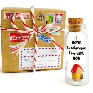 Cute and Kawaii Valentine's Day and Anniversary Presents   Personalized Love Gifts for Boyfriend Girlfriend (Home is Wherever I'm with You in Craft Gift Box)