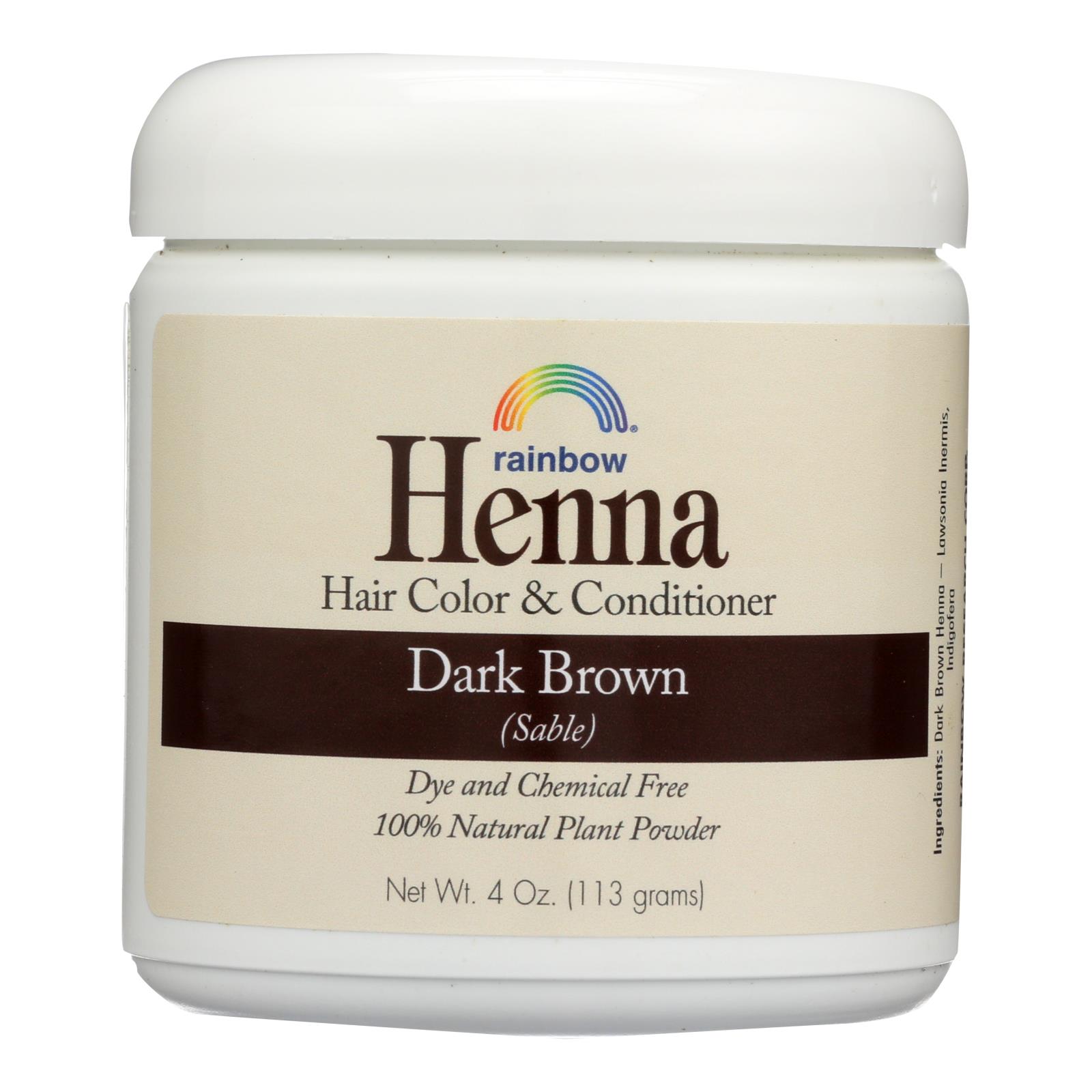 Rainbow Research Henna Hair Color and Conditioner Persian Dark Brown Sable - 4 oz - Image 2