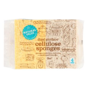 Natural Value Dual Surface Cellulose Sponges - Case of 24 - 4 Count