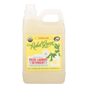 Rebel Green Laundry Detergent - Organic - Peppermint and Lemon - Case of 4 - 64 fl oz
