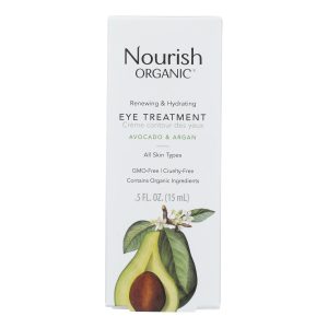 Nourish Organic Eye Treatment Cream - Renewing and Cooling - Avocado and Argan Oil - .5 oz
