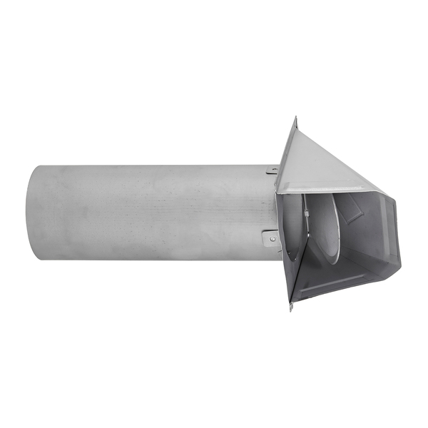 Lambro EC-34400G-PG 4-In., 26-Gauge Paint-Grade Galvanized Wall Exhaust Hood Vent with Damper and 11-In. Pipe, EC-34400G-PG