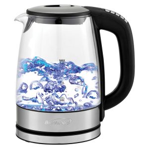 Brentwood KT-1982DBK 1.79-Qt. Cordless Digital Glass Electric Kettle with 6 Precise Temperature Presets and Swivel Base