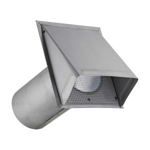 Lambro EC-3480GNDMS-11-PG 8-In., 26-Gauge Paint-Grade Galvanized Fresh Air Intake Vent with Wire Mesh Screen and 11-In. Pipe, EC-3480GNDMS-11-PG