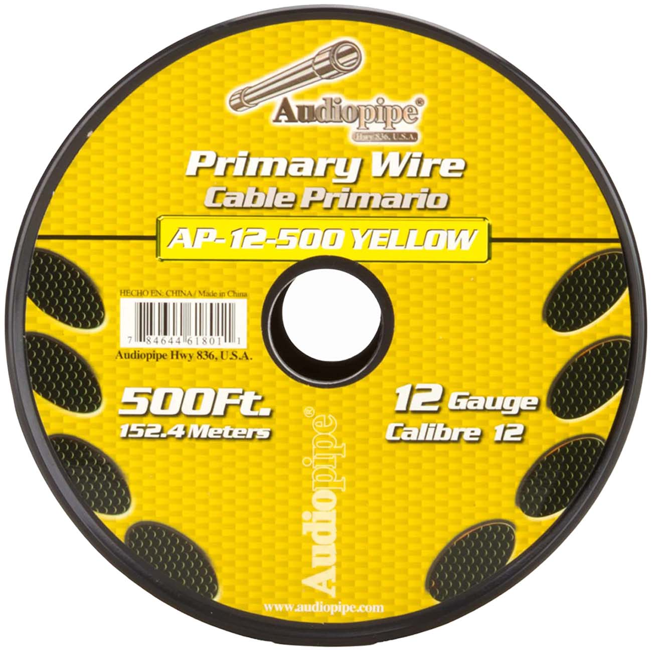 Audiopipe Primary Wire 12-Gauge 500 Foot Spool - Yellow - Image 2