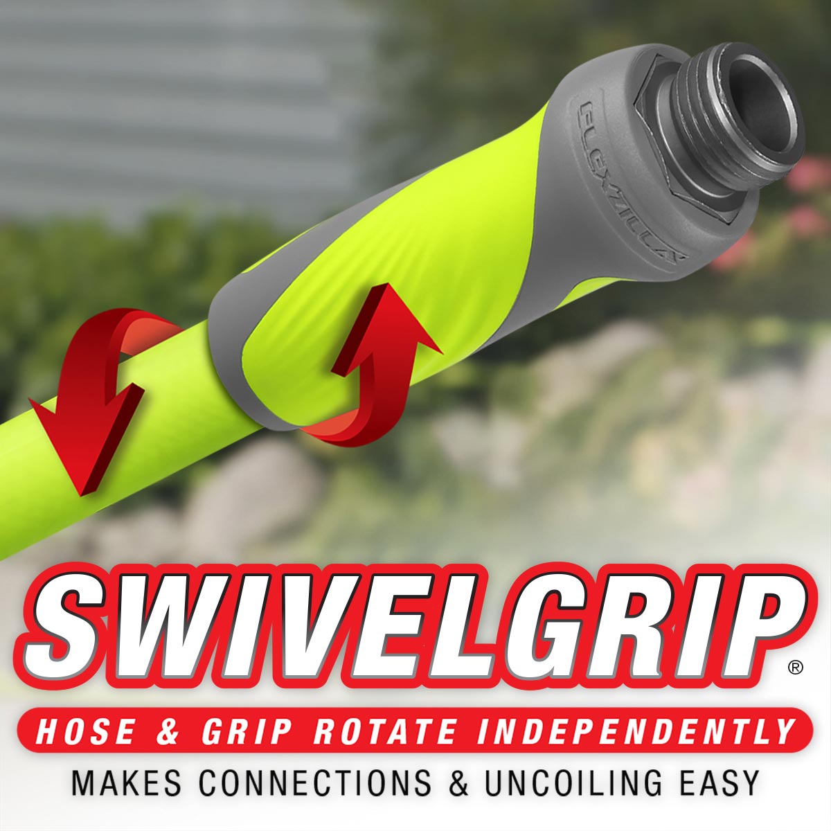 Flexzilla® SwivelGrip® Garden Hose 5/8" x 25' 3/4" - 11 1/2 GHT Fittings ZillaGreen®