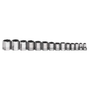 Williams 1/2″ Drive Shallow SAE Socket Set on Clip Rail 8-Point (14 Piece)