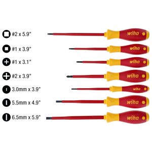 Wiha Insulated SoftFinish Screwdriver Set (7 Piece Set)