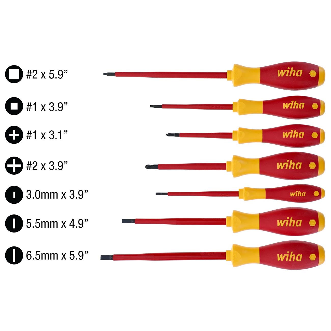 Wiha Insulated SoftFinish Screwdriver Set (7 Piece Set)