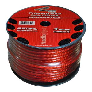 Audiopipe Power Cable 4-Gauge 250 Foot Spool - Red
