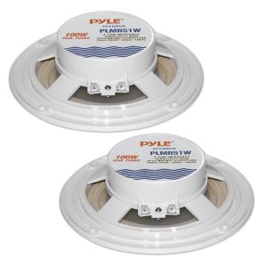 Pyle Marine 5.25” Dual Cone Speakers (White)