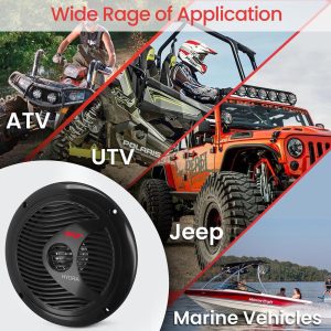 Pyle Marine 6.5” Dual Cone Speakers (Black)