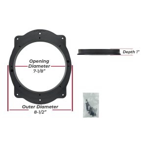 Audiopipe - Toyota 6x9" to 8" PVC Plastic Adapter Ring Spacer Black (Pair)