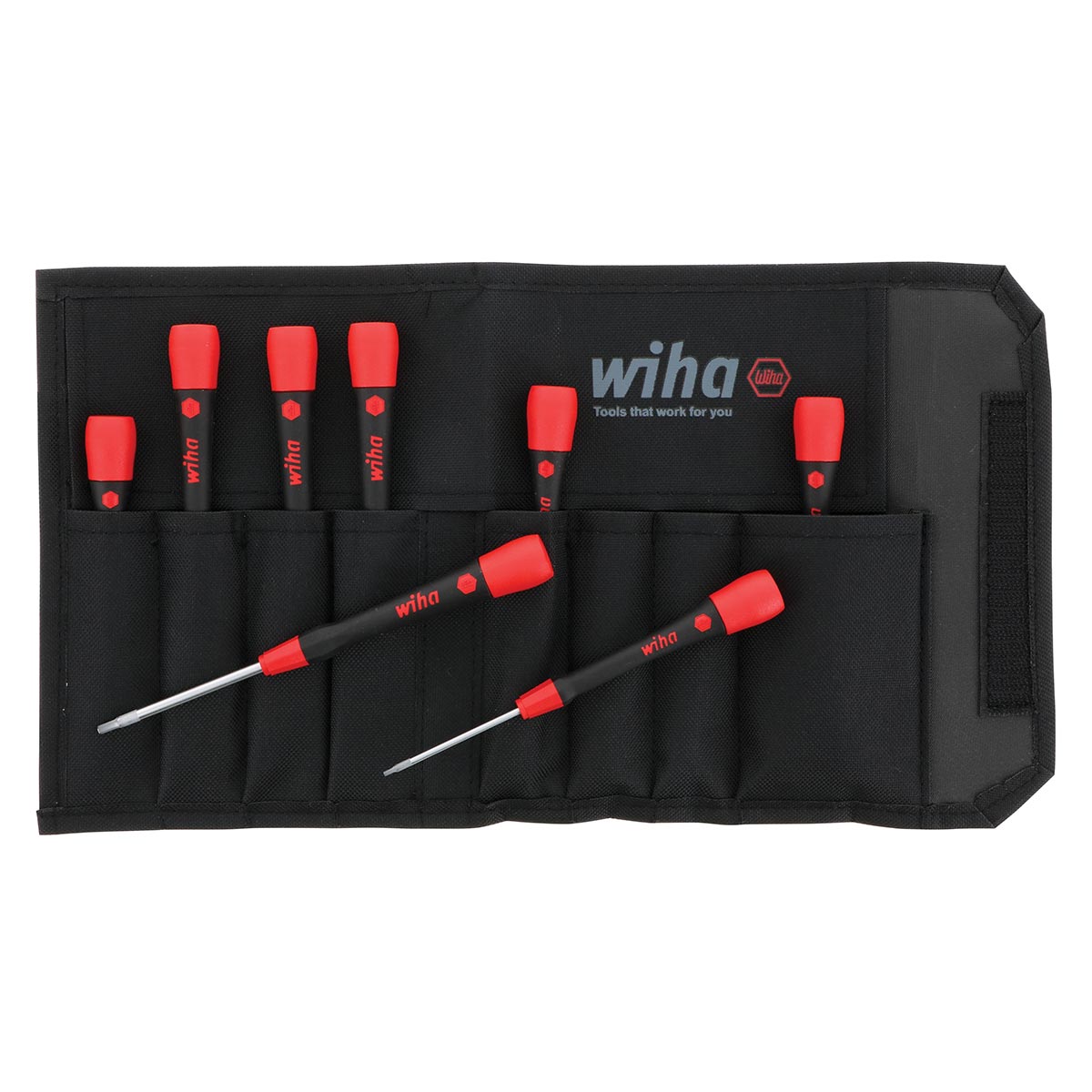 Wiha PicoFinish SAE Hex Screwdriver Set with Canvas Pouch (8 Piece Set) - Image 3
