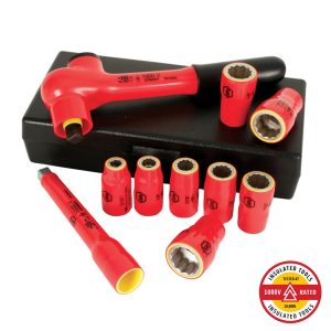 Wiha Insulated Socket and Ratchet Set 3/8" Drive - SAE (10 Piece Set)