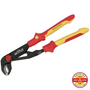 Wiha Insulated Push Button Grip V-Jaw Tongue and Groove Pliers - 10"
